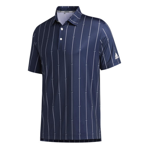adidas Golf Mens Ultimate365 Badge Of Sport Polo Shirt  - Collegiate Navy / Grey Three / White