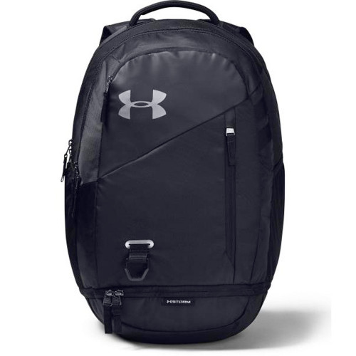 Under Armour Backpack UA Hustle 4.0 School Gym Travel Rucksack Sports Bag (Black/Silver)