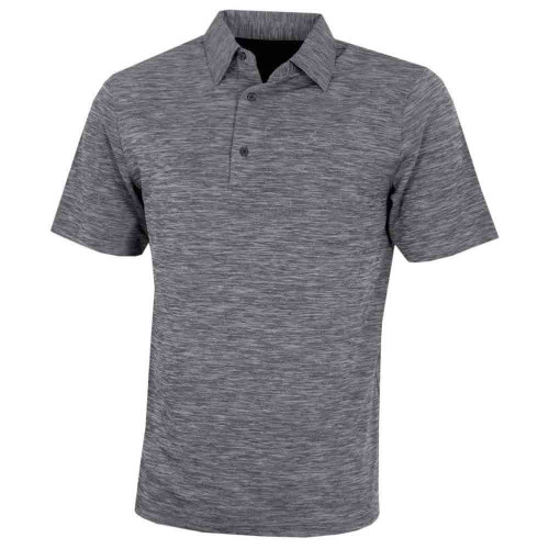 Greg Norman Mens Bold Heathered Golf Polo Shirt  - Black