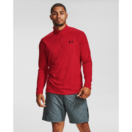 Under Armour Tech 2.0 1/2 Zip Sports Top (Red/Black)
