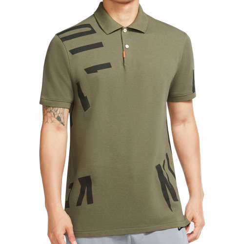 Nike Dry Hacked Slim Golf Polo Shirt  - Medium Olive