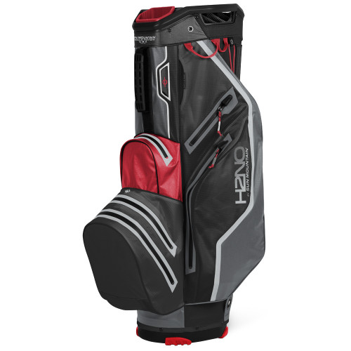 Sun Mountain H2NO Lite Cart Waterproof Golf Bag (Black/Gunmetal/Bright Red)