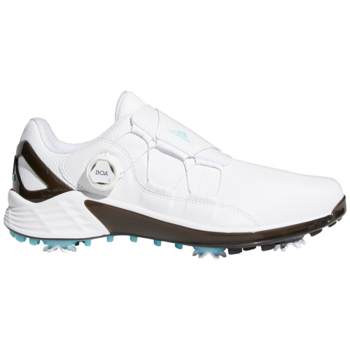 adidas ZG21 BOA Mens Waterproof Golf Shoes (White/Black/Hazy Sky)