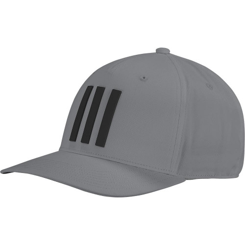 adidas Golf Mens Tour Hat 3-Stripes Baseball Cap (Grey Three)
