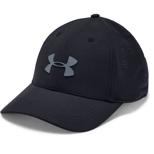 Under Armour Mens UA Driver 3.0 Golf Cap Hat (Black/Pitch Grey)