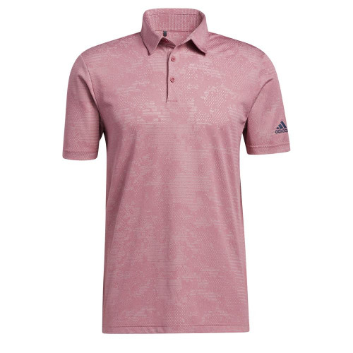adidas Ultimate365 Camo Mens Golf Polo Shirt (Wild Pink/Grey Two)