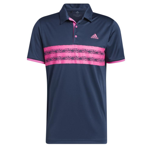 adidas Golf Core Left Chest Mens Polo Shirt (Crew Navy/Screaming Pink)