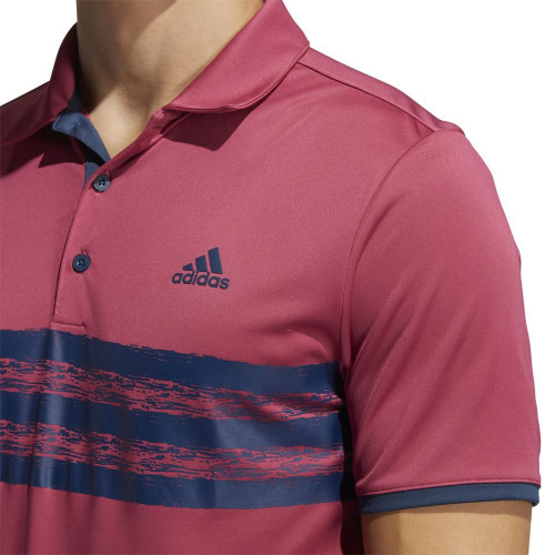 adidas Golf Core Left Chest Mens Polo Shirt  - Wild Pink/Crew Navy