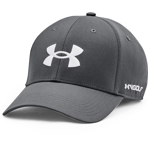 Under Armour Mens UA Golf96 Adjustable Hat Cap  - Pitch Grey/White