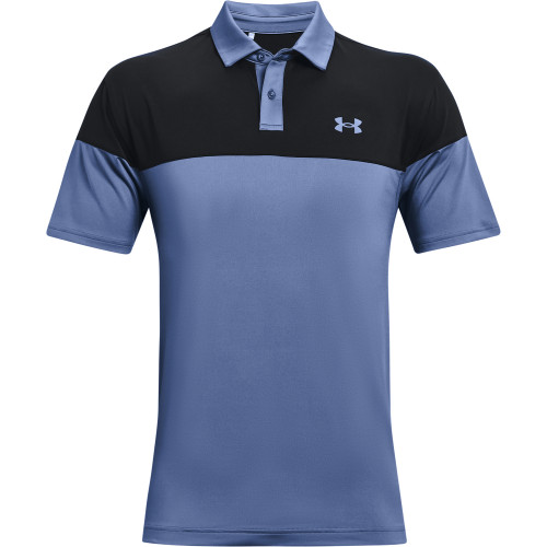 Under Armour Mens UA T2G Blocked Golf Polo Shirt  - Mineral Blue/Black