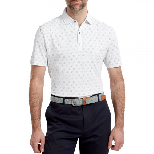 FootJoy Smooth Pique Weather Print Mens Golf Polo Shirt 