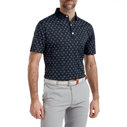 FootJoy Smooth Pique Weather Print Mens Golf Polo Shirt 