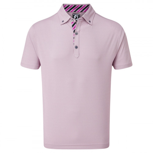 FootJoy Birdseye Jacquard with Stripe Trim Mens Golf Polo Shirt