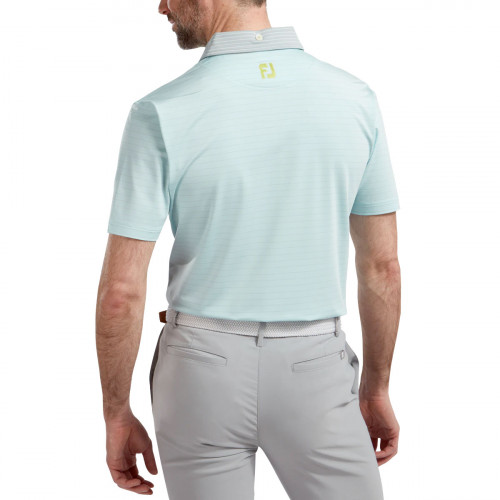 FootJoy Lisle Pinstripe Mix Mens Golf Polo Shirt 