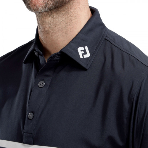FootJoy Lisle Engineered End on End Stripe Mens Golf Polo Shirt 