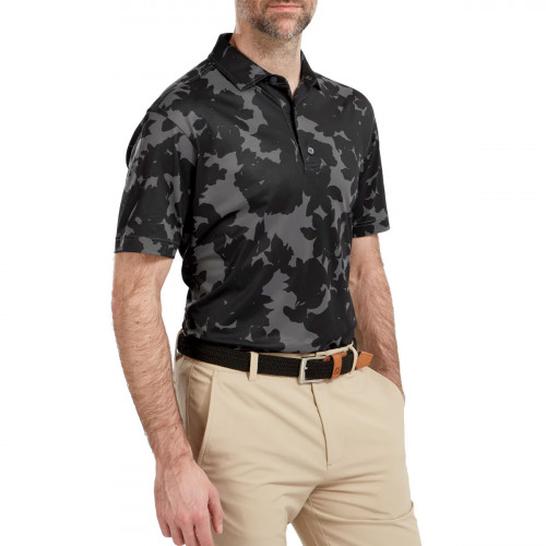 FootJoy Pique Camo Floral Print Mens Golf Polo Shirt 
