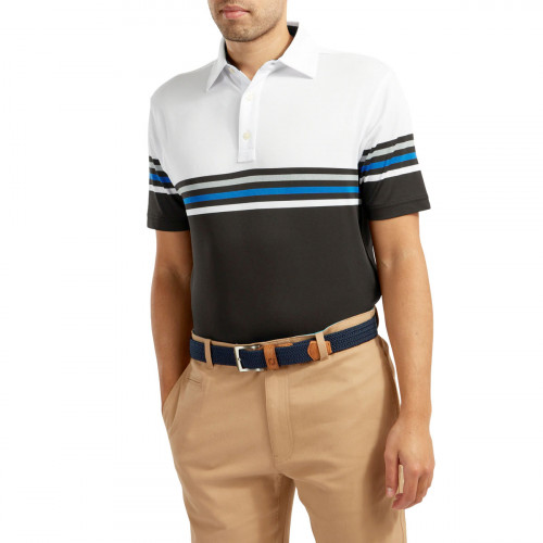 FootJoy Stretch Pique Colour Block Mens Golf Polo Shirt reverse