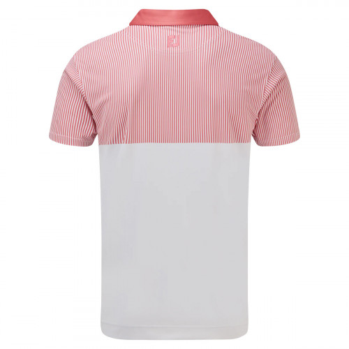 FootJoy Smooth Pique Engineered Vertical Print Mens Golf Polo Shirt reverse