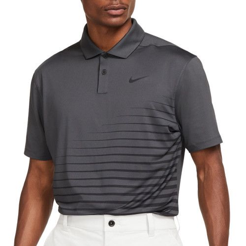 Nike Golf Vapor Stripe Graphic Polo Shirt (Dark Smoke Grey/Black)
