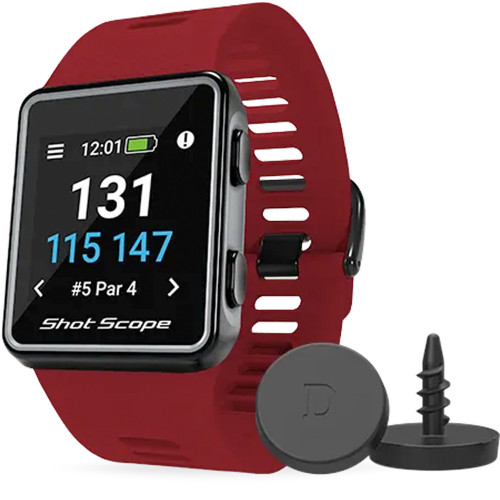Shot Scope V3 GPS & Tracking Golf Watch (Red)