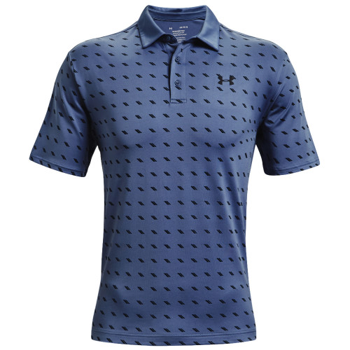 Under Armour Mens PlayOff 2.0 Deuces Print Golf Polo Shirt (Mineral Blue/Black)