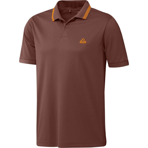adidas Golf Go-To Pique Primegreen Polo Shirt (Wild Sepia/Crew Orange)