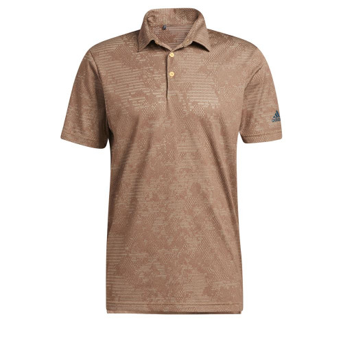 adidas Ultimate365 Camo Mens Golf Polo Shirt (Wild sepia/acid orange)