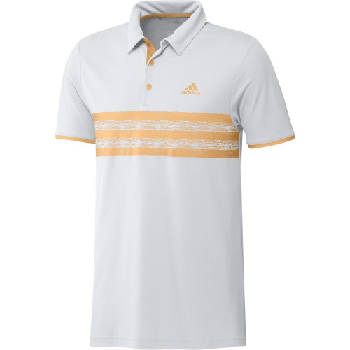 adidas Golf Core Left Chest Mens Polo Shirt  - White/Acid Orange