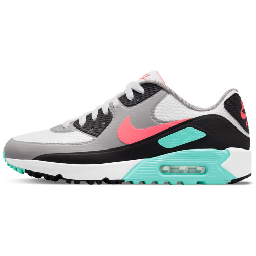 Nike Air Max 90 G Spikeless Waterproof Golf Shoes (White/Hot Punch/Black)