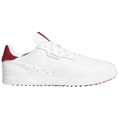 adidas Adicross Retro Mens Spikeless Golf Shoes (White/Collegiate Burgundy)