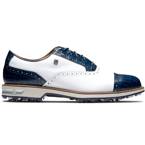 FootJoy DryJoys Premiere Series Tarlow Mens Golf Shoes (White/Blue)