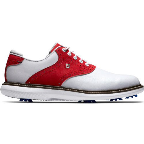 FootJoy Traditions Mens Golf Shoes (White/Red)
