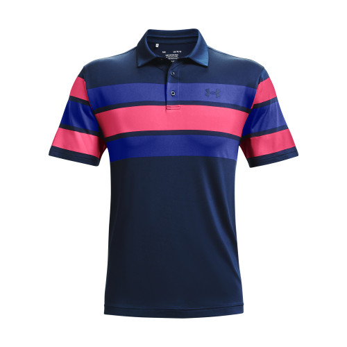 Under Armour Mens Playoff Polo Block Stripe (Academy/Royal)