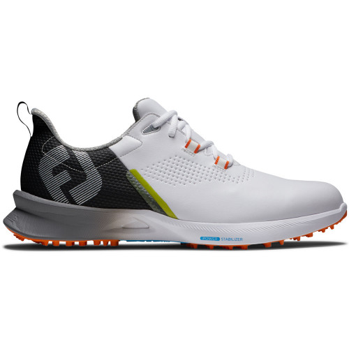 FootJoy Fuel Mens Spikeless Golf Shoes (White/Black/Orange)