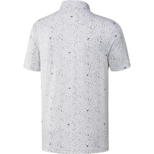 adidas Mens Flag Print Primeblue Polo Shirt  - Grey Four/Hemp/Grey Two