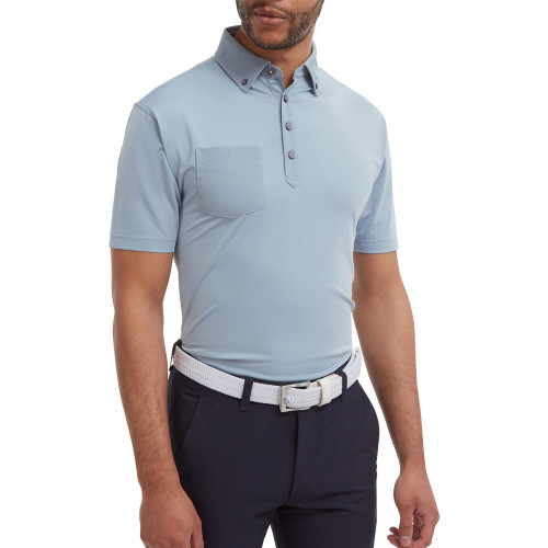 FootJoy Tonal Trim Solid with Pocket Lisle Mens Polo Shirt 