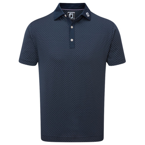 FootJoy Diamond Dot Print Lisle Mens Golf Polo Shirt