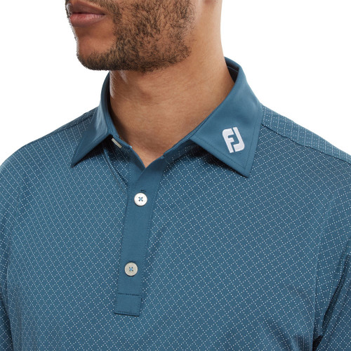 FootJoy Diamond Dot Print Lisle Mens Golf Polo Shirt 