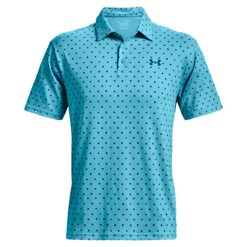 Under Armour Mens UA Golf Playoff 2.0 Florals Print Polo Shirt (Fresco Blue/Cruise Blue)