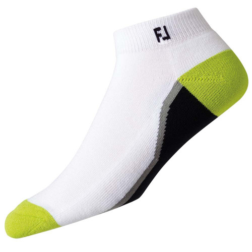 FootJoy Mens ProDry Fashion Sport Socks UK 6-11 (White/Grey/Lime)