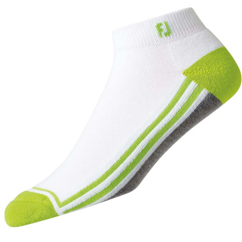 FootJoy Mens ProDry Fashion Sport Socks UK 6-11 (White/Lime/Grey)