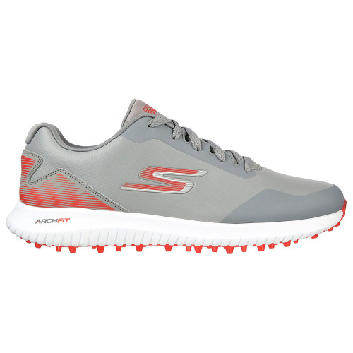 Skechers Mens Go Golf Max 2 Arch Fit Spikeless Lightweight Golf Shoes  - Grey/Red