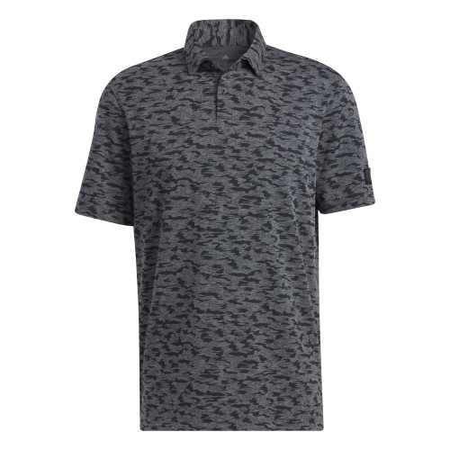 adidas Go-To Camo Golf Polo Shirt (Black/Grey Six)