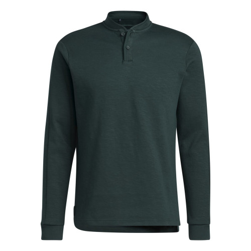 Adidas Go-To Long Sleeve Henley Golf Shirt (Shadow Green)
