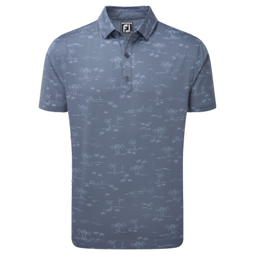 Footjoy Mens Tropic Golf Lisle Print Polo Shirt