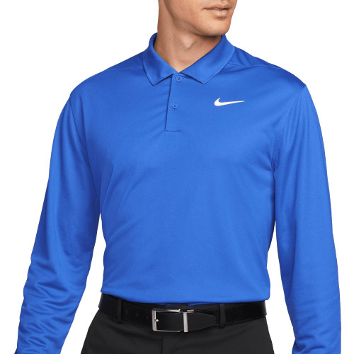 Nike Golf Dri-Fit Victory Long Sleeve Mens Polo Shirt (Royal)