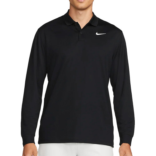 Nike Golf Dri-Fit Victory Long Sleeve Mens Polo Shirt (Black)