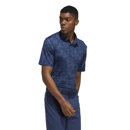 adidas Mens Prime Blue Prisma Print Golf Polo Shirt 