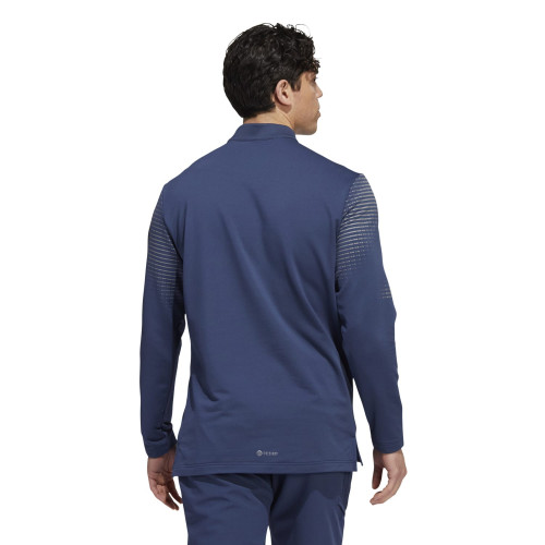 adidas Mens Statement Long Sleeve Golf Polo Shirt  - Crew Navy