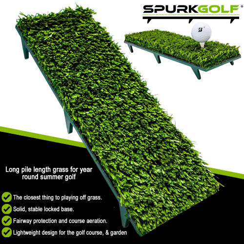 Spurk Golf Strike Mat - Long Pile Grass 